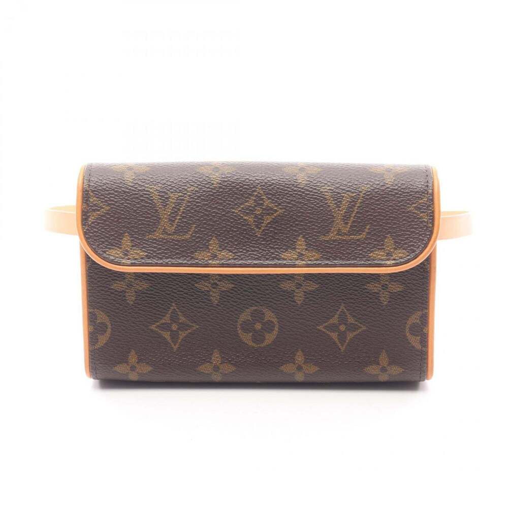 LOUIS VUITTON Authentic Brown Monogram Leather Pochette Fanny Pack